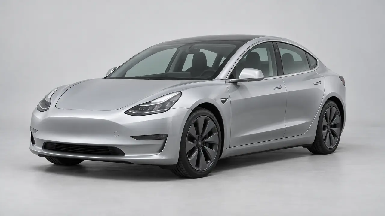 Illustration of a 2026 Tesla Model 3, not this car. Real photos coming soon.